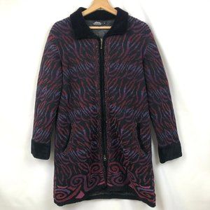 Icelandic Design Tunic  Zip Up Jacket Medium Lined Wool Blend Sweater